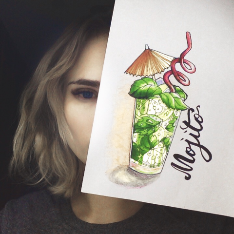 Рисунок спиртовыми маркерами