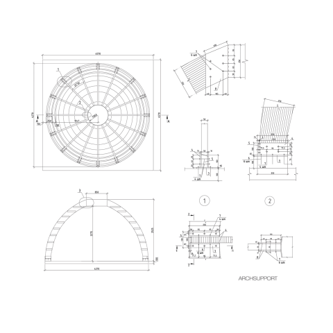 Расчет деревянного каркаса купола
