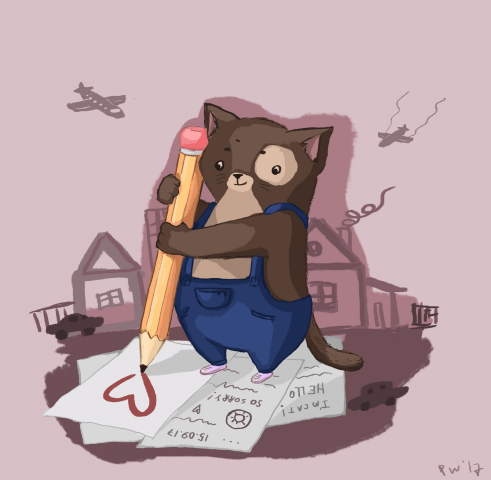 рисунок милого котика