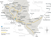 Карта Пермской и Тюменской области