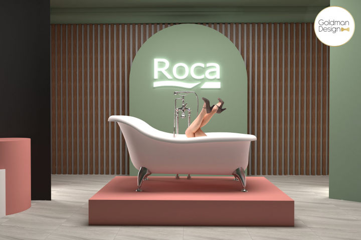 Витрина сантехники Roca магазина Макслевел