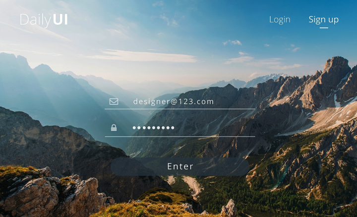 Sign up page