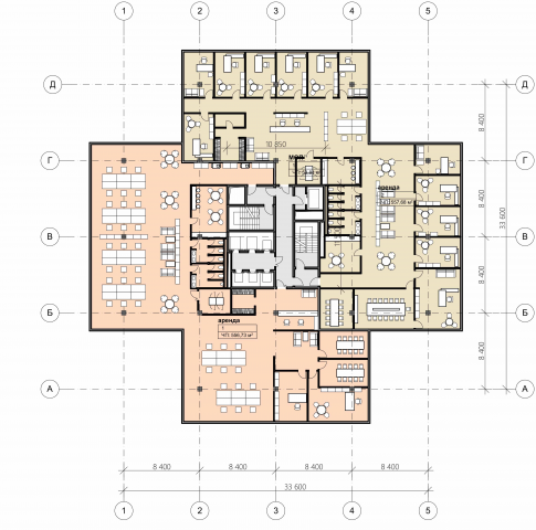План расстановки мебели в бизнес-центре ЗИЛ