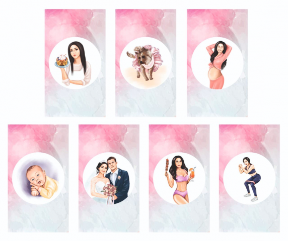 Для "Актуальное" в Instagram с использованием иллюстраций