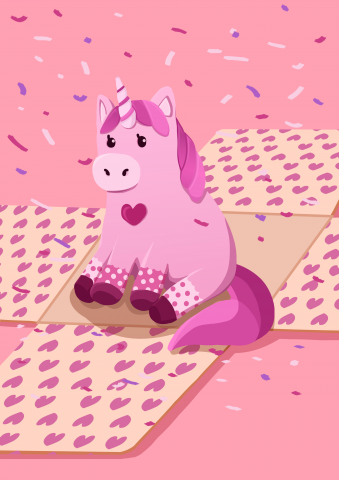 Розовый единорог