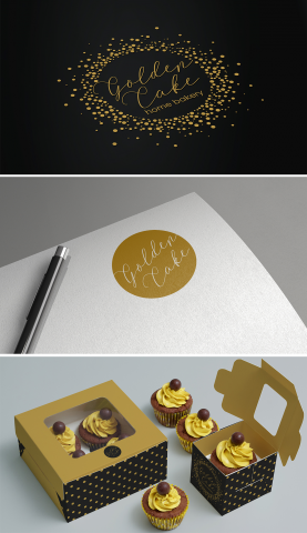 Логотип для домашней пекарни Golden Cake