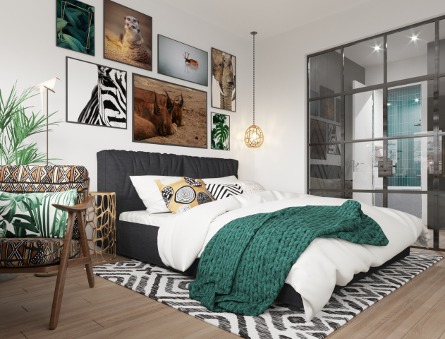 Квартира в стиле бохо - спальня