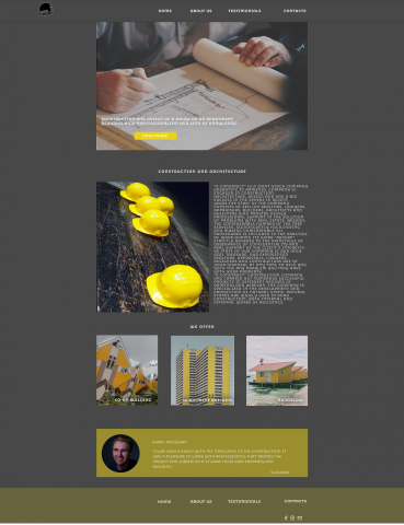 Construction company webpage design