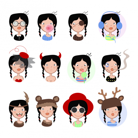 векторная иллюстрация стикеры-наклейки