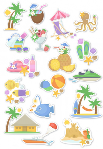 стикеры на тему пляжного отдыха