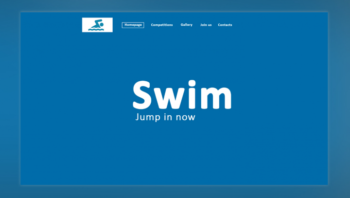 Первый экран сайта о плавании