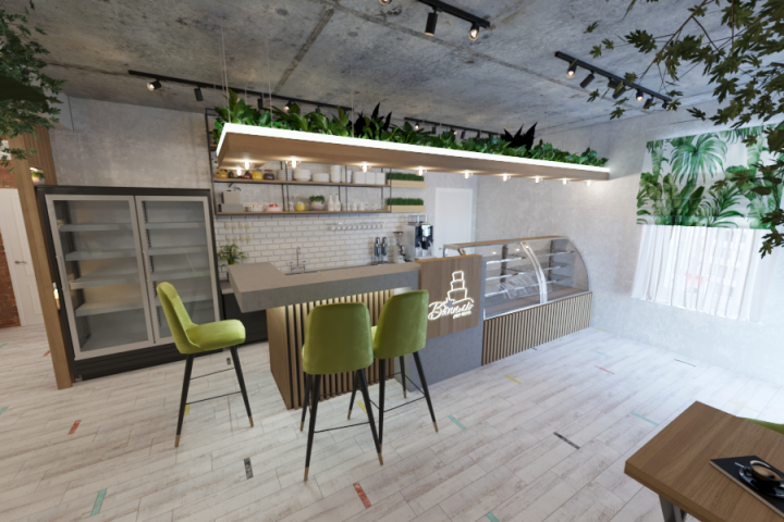 Интерьер семейного кафе Ваниль