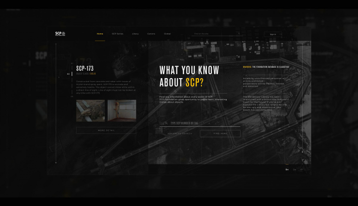 Landing-Page SCP Foundation