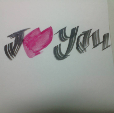 Леттеринг "i love you"