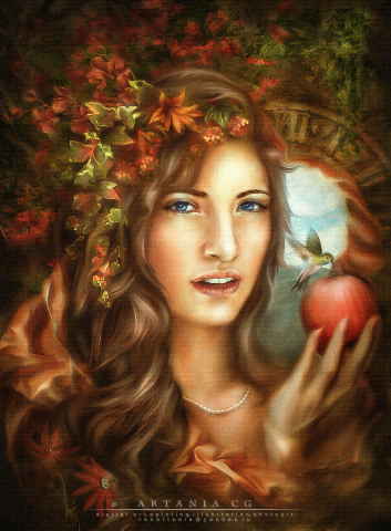 Digital painting - портрет под картину эпохи Возрождения