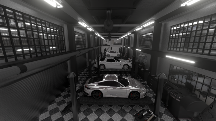 моделирование и анимация автосервиса