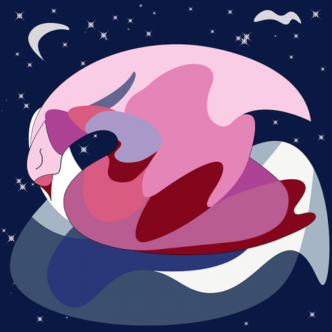 abstract swan on night