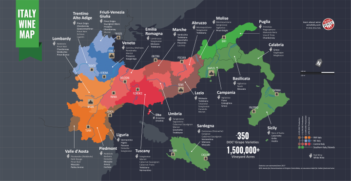 Винная карта Италии