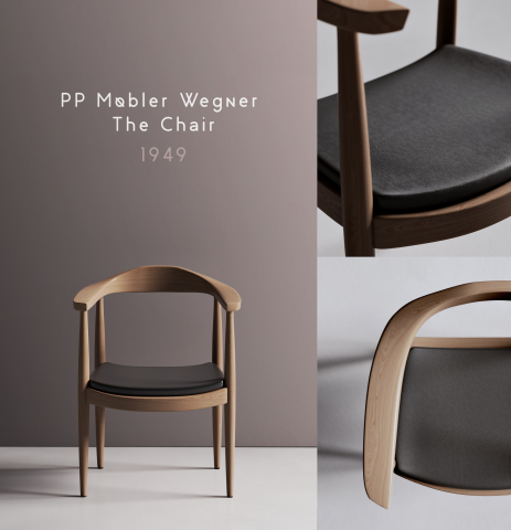 3D-визуализация стула PP Mobler Wegner