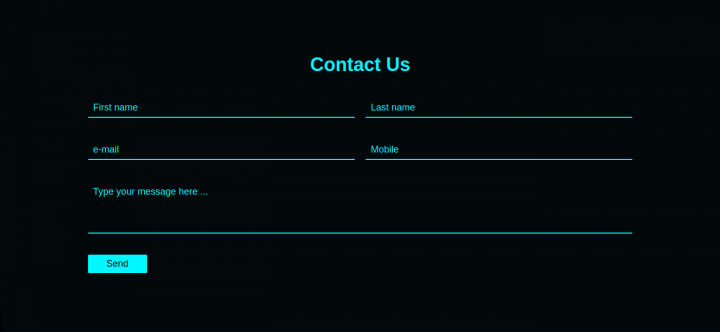 Контактная форма с эффектом при заполнении