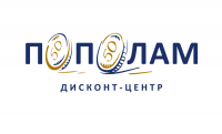 Логотип дисконтного центра "Пополам"