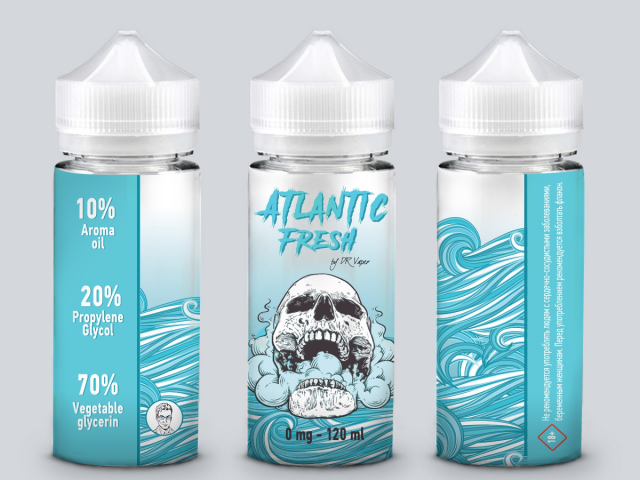 Этикетка жидкости для электронных сигарет - Atlantic fresh