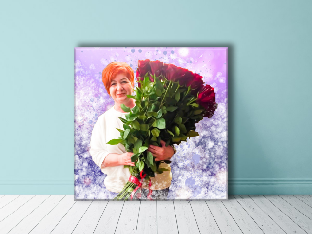 Обработка портерта в Стиле Дрим Арт, печать на холсте.