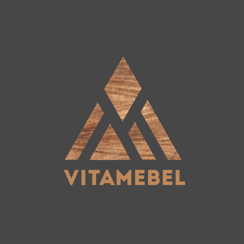Логотип компании Vitamebel48 (черный фон)