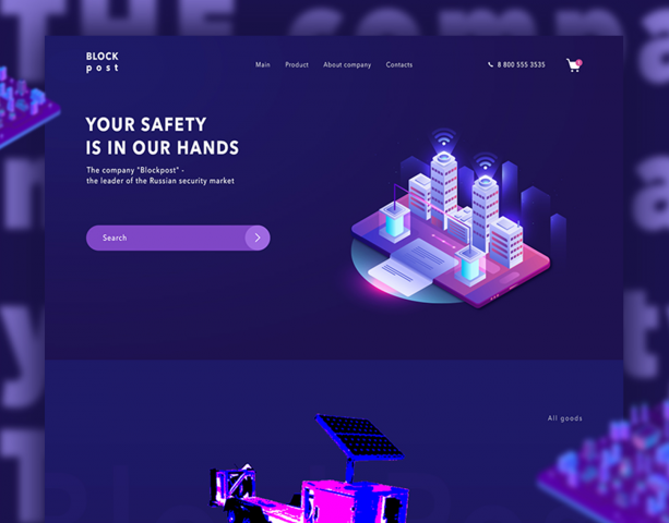 Block Post landing page safe shop UI/UX
