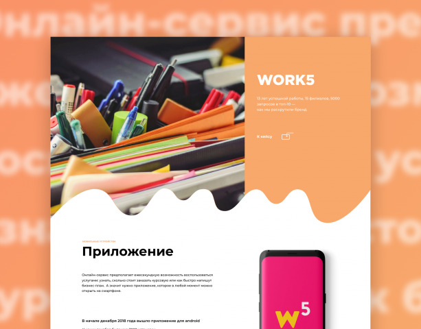 Кейс для Work5. Landing UI/UX