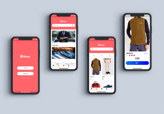 Shop mobile concept ui/ux design