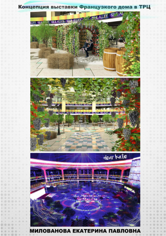 Концепция выставки в зале торгового центра