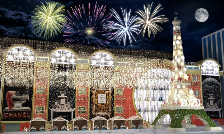 Оформление фасада магазина к празднику