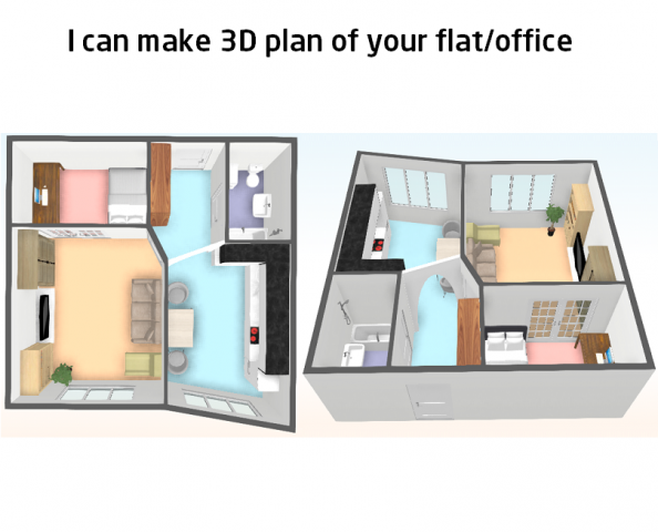 3d план квартиры/офиса