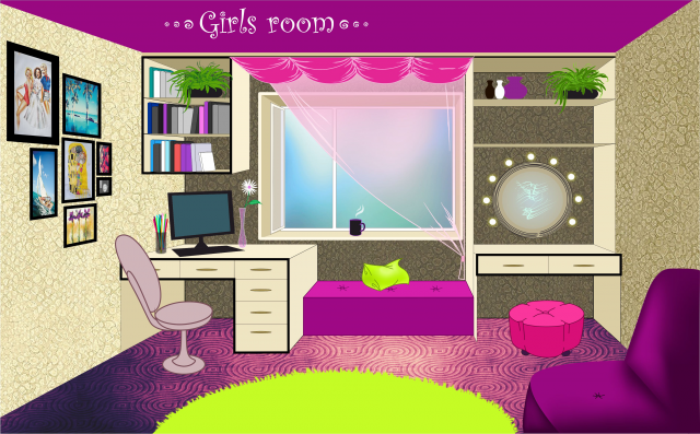 Interior for girls room visualisation