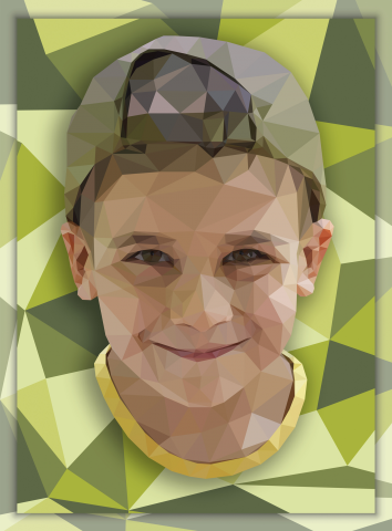 Low poly portrait of a boy