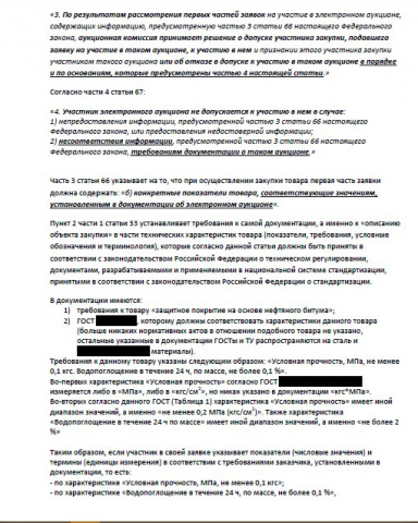 Пример обоснованной жалобы