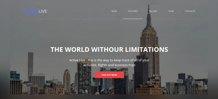 Landing Page для компании Active Live