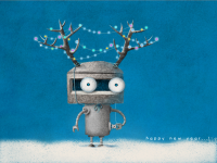 робот. happy new year