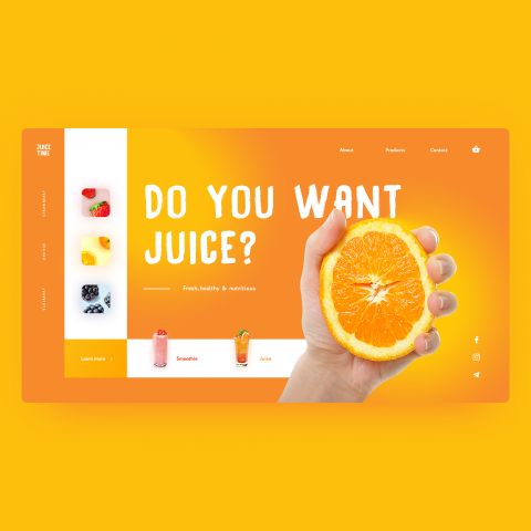 Главная сайта для сока