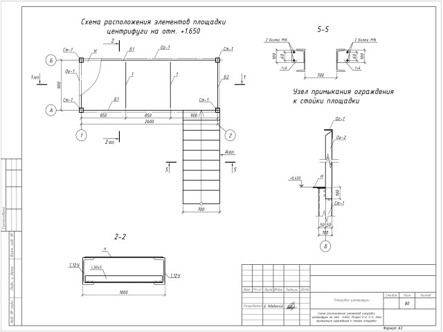 Площадка с лестницей