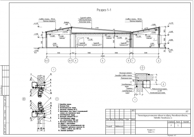 Проект реконструкции нежилого здания под магазин (АР)