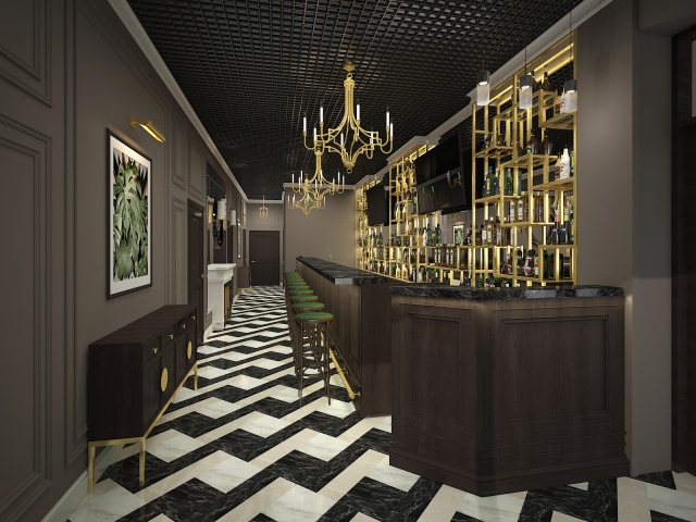 Дизайн-проект бара с игровыми комнатами