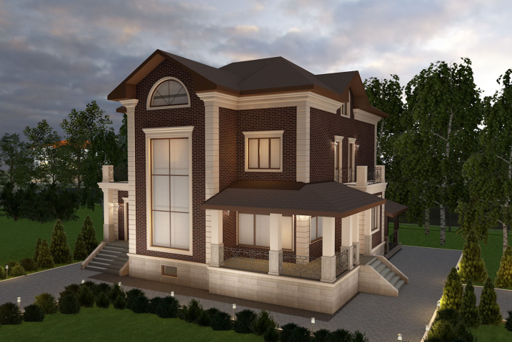 Дизайн-проект фасада дома в Подмосковье