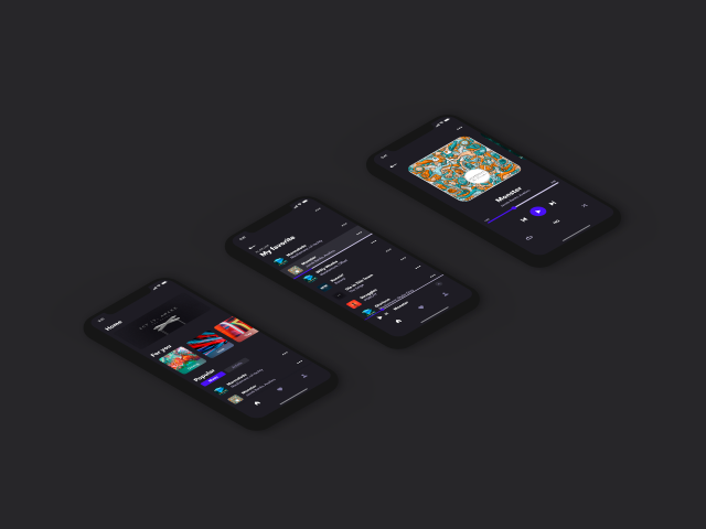 Music app concept (dark)