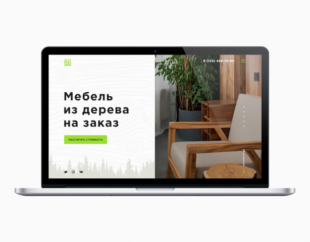Landing Page для компании Woodup