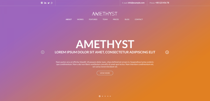 Пример вёрстки шаблона