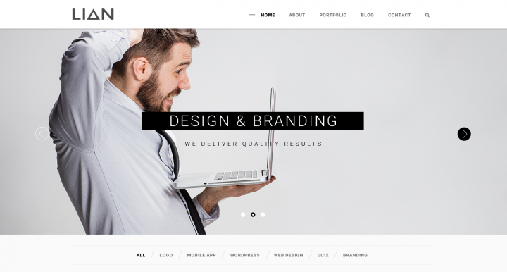 Вёрстка сайта дизайнерской компании