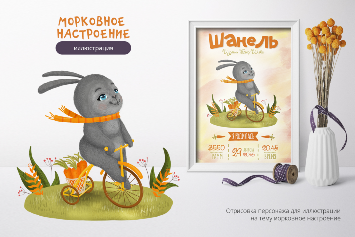 Иллюстрация для детского плаката-метрики