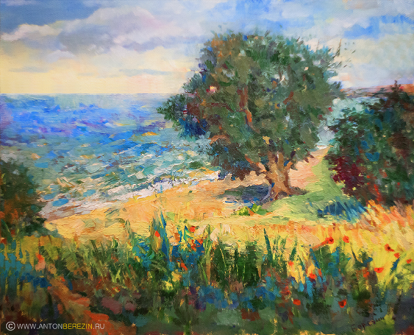 Этюд "На берегу Азовского моря" (холст, масло)